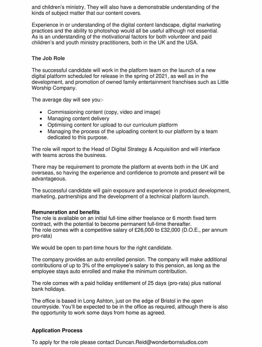 Commissioning Editor Job Descr