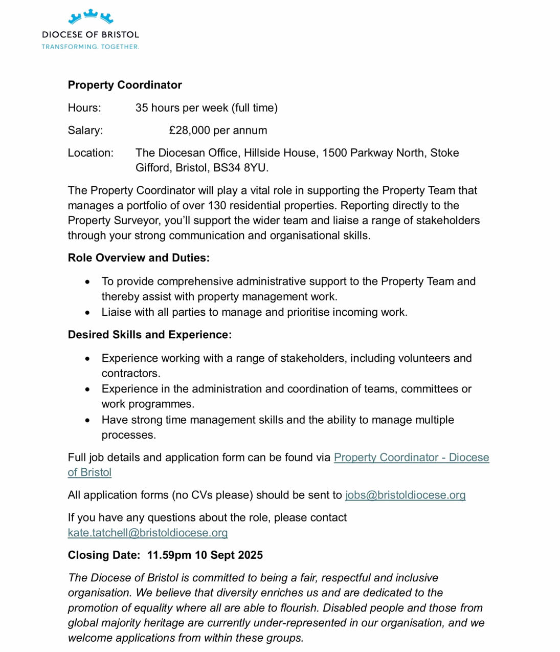 Property Coordinator Advert-1