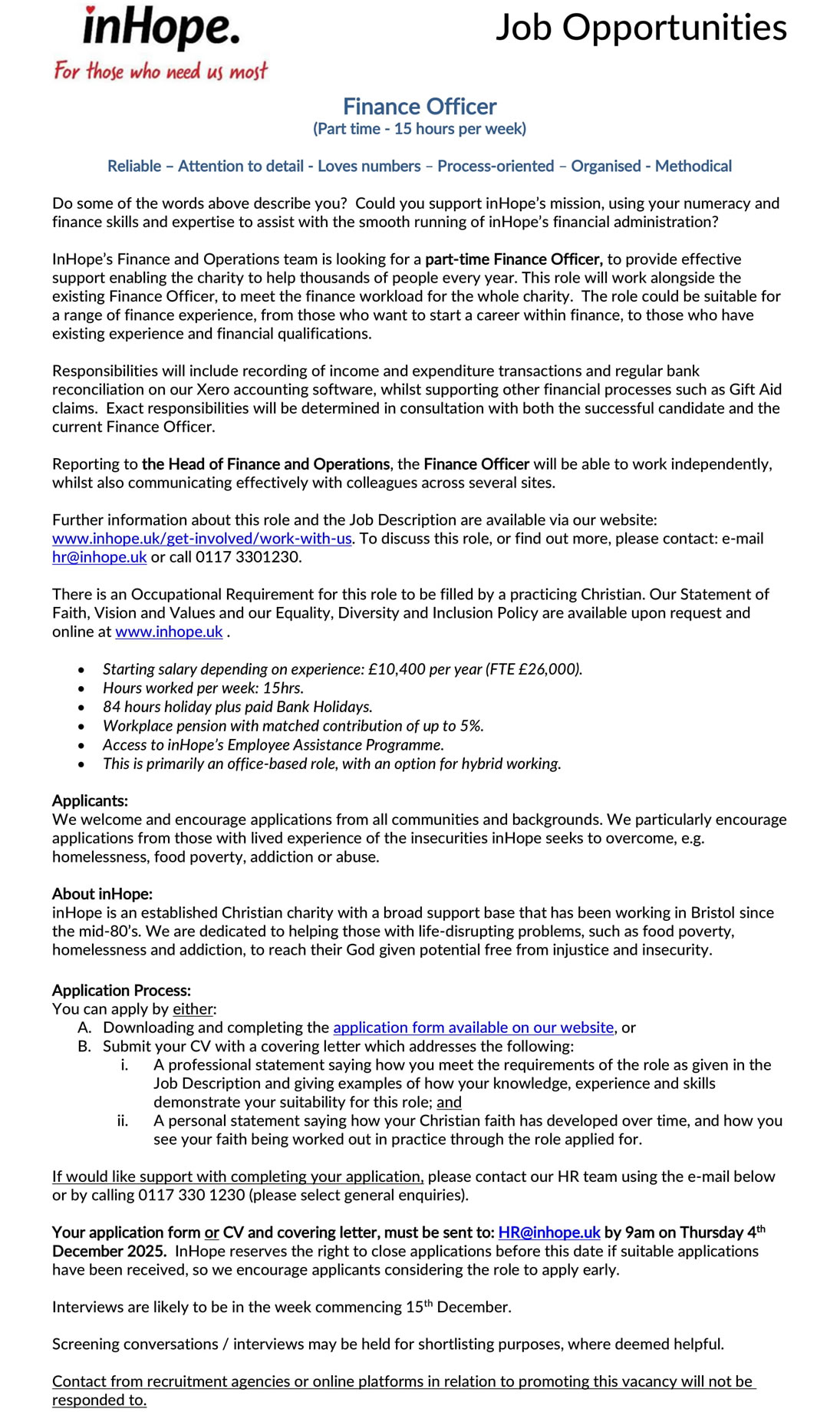 Finance Officer Advert 2 0 251