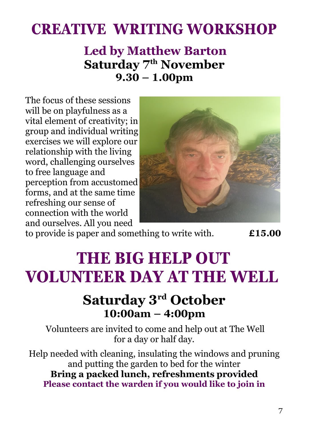 The Well Programme Autumn 2026